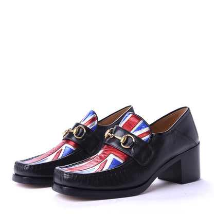 Gucci Lambskin Union Jack Horsebit Loafer Pumps 41.5 Black 3 of 10