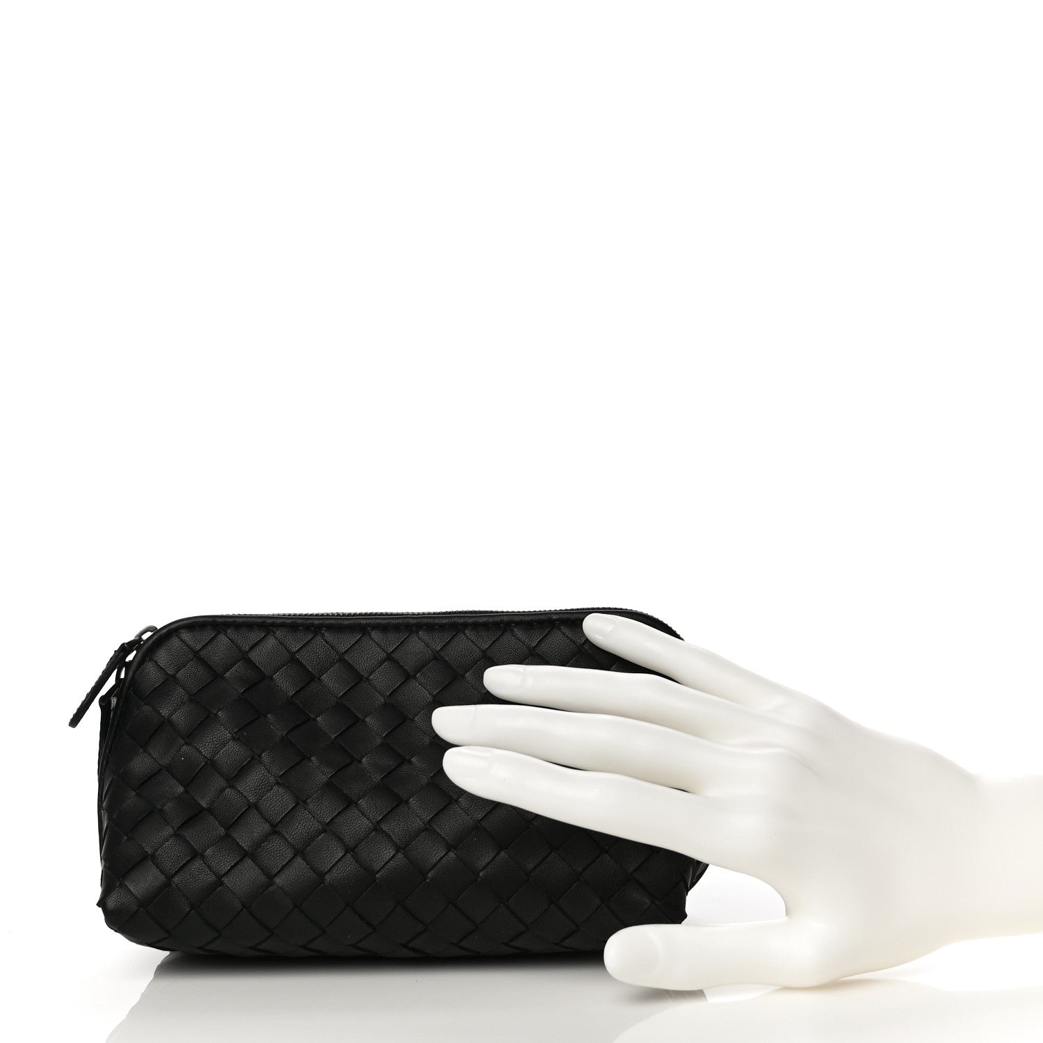 Bottega Veneta Nappa Intrecciato Cosmetic Case Black 2 of 12