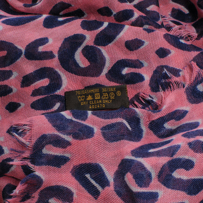 Louis Vuitton Cashmere Silk Leopard Stole Corail 6 of 6