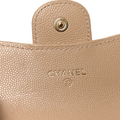 Chanel Caviar Quilted Flap Card Holder Wallet Beige 6 of 9