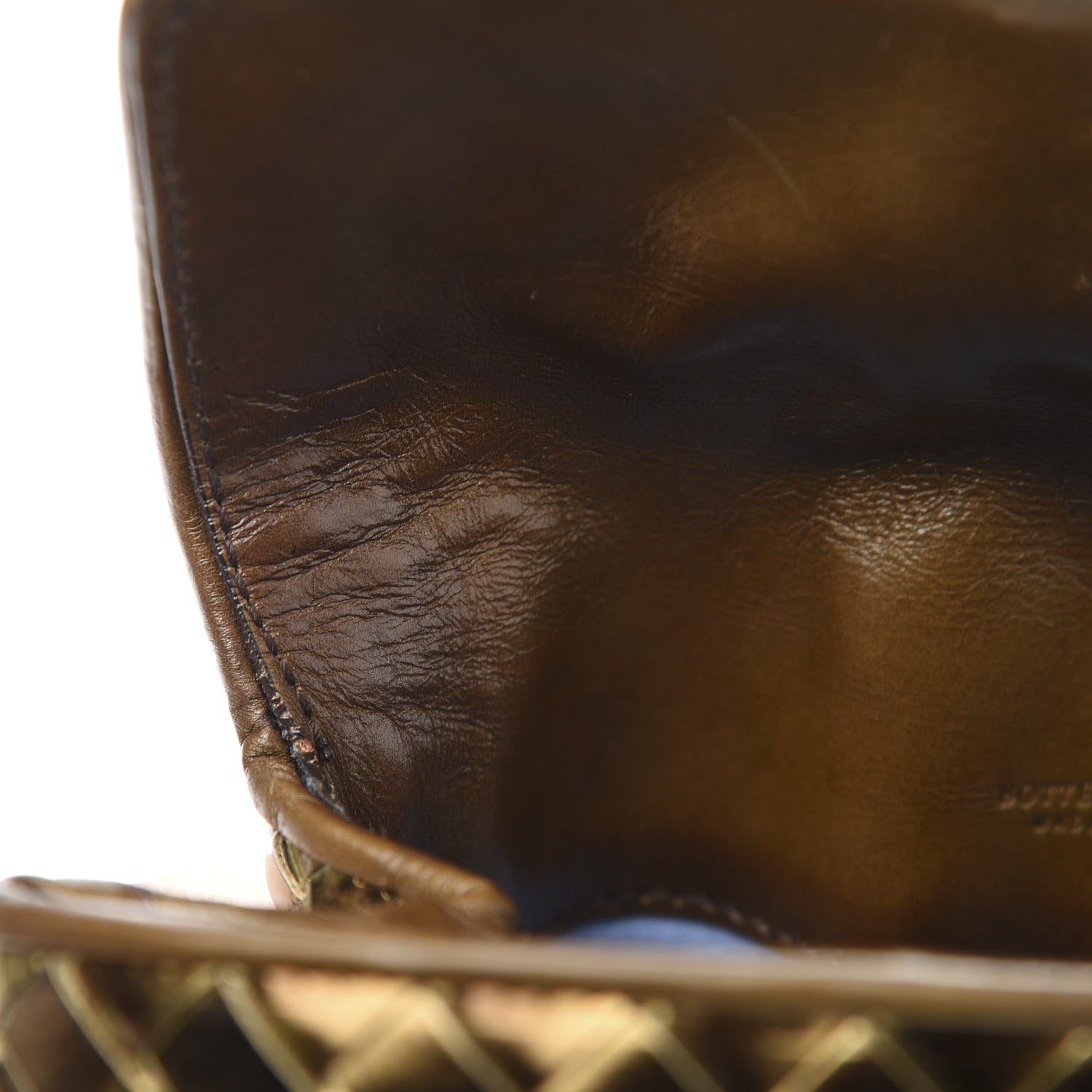 Bottega Veneta Metallic Nappa Intrecciato Cosmetic Case Dark Bronze 9 of 13