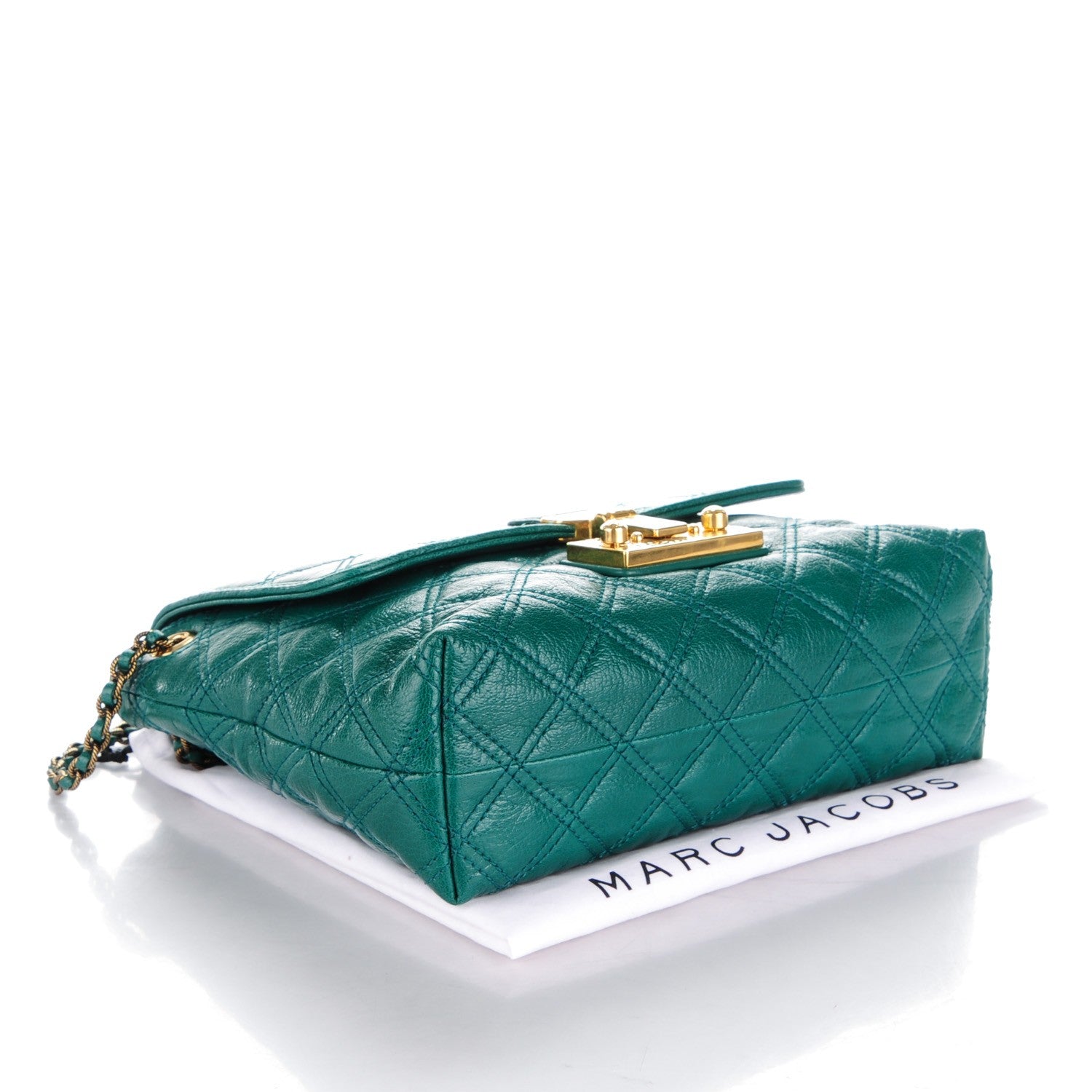 Marc Jacobs Lambskin Baroque Large Single Flap Emerald 4 of 7