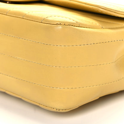 Chanel Lambskin Chevron Quilted Mini Rectangular Flap Yellow 8 of 9