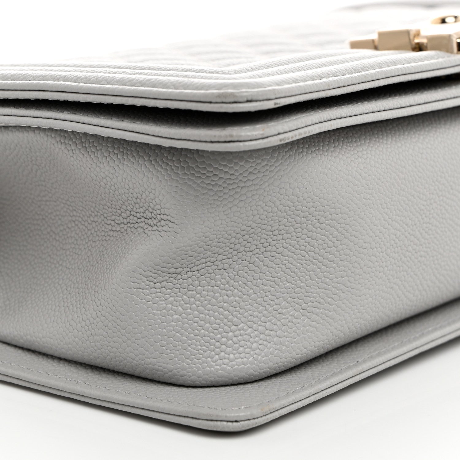 Chanel Caviar Quilted Medium Boy Flap Light Grey 9 of 10