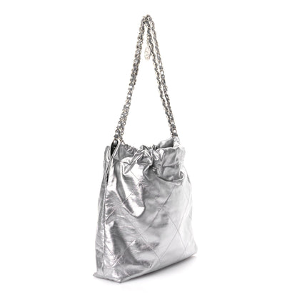 Chanel Metallic Calfskin Quilted Small Chanel 22 Silver 4 of 13