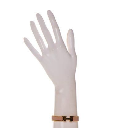 Hermes Narrow Enamel Clic Clac H Bracelet PM Rose Poudre 2 of 7