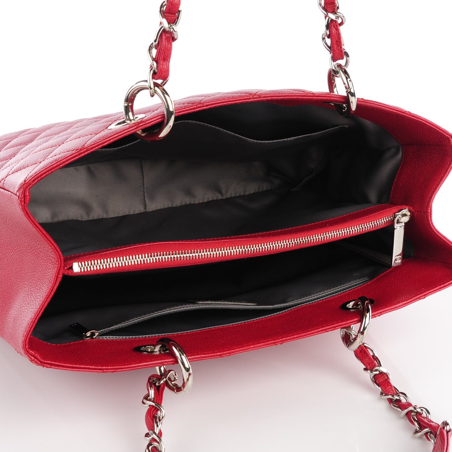 Caviar Quilted Grand Shopping Tote GST Red