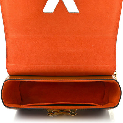 Louis Vuitton Calfskin Catogram Twist Shoulder Bag MM Marron 4 of 4