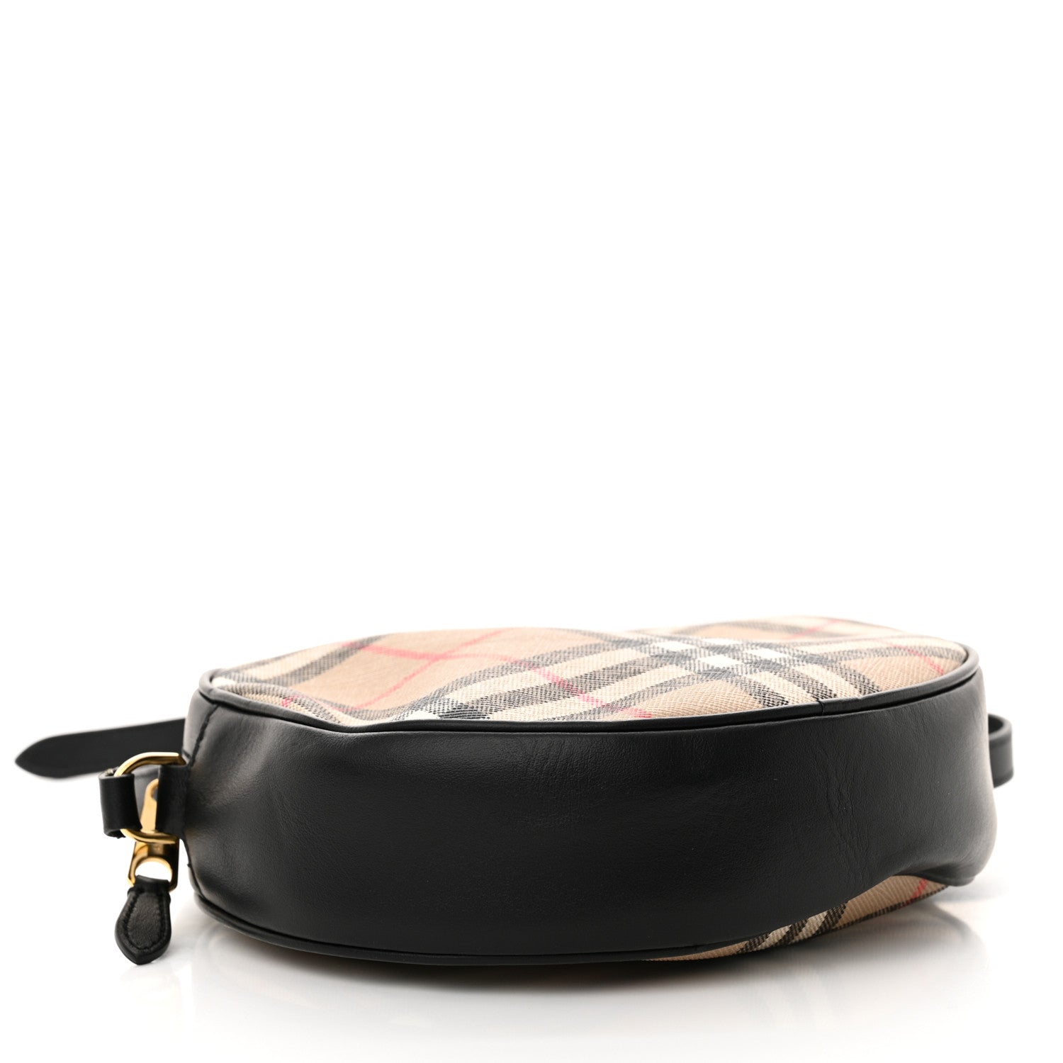 Burberry Vintage Check Canvas Calfskin Louise Bag Archive Beige Black 4 of 14