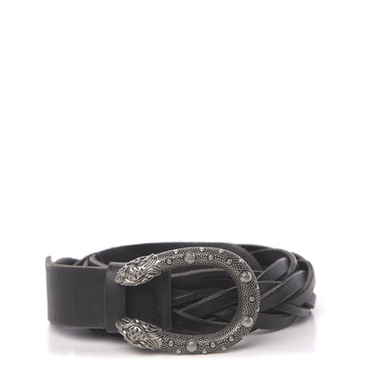 Gucci Calfskin Braided Dionysus Belt 95 38 Black 1 of 5