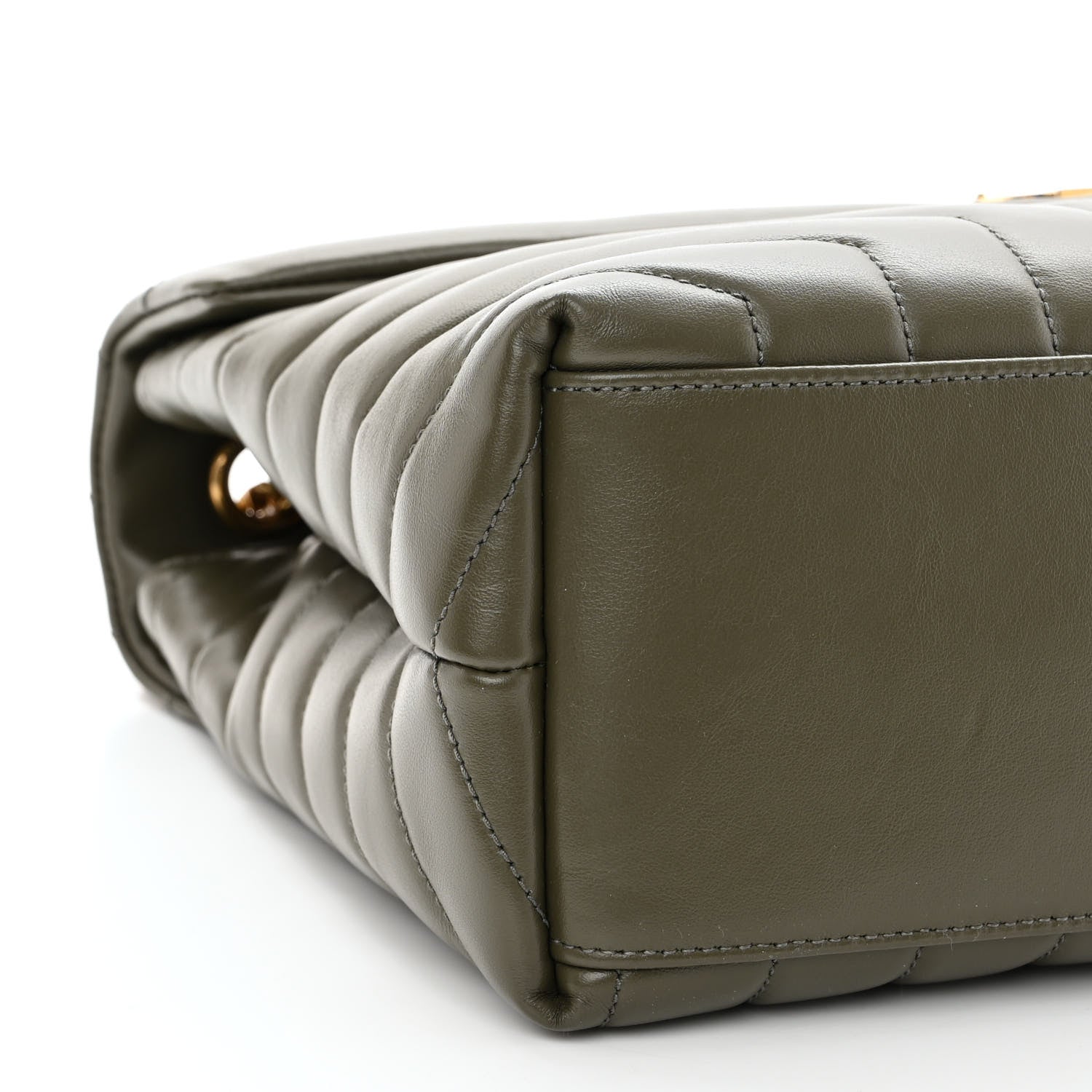 Saint Laurent Calfskin Y Quilted Monogram Medium Loulou Chain Satchel Military Olive 9 of 11