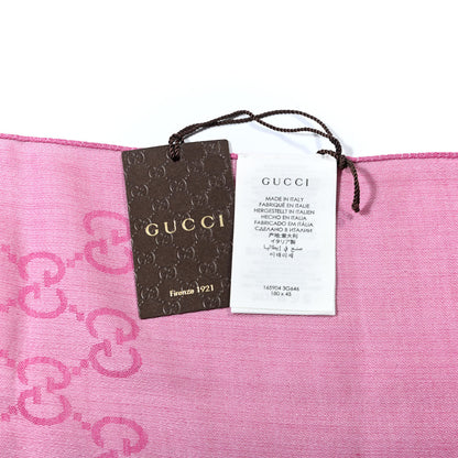Gucci Wool Silk GG Monogram GGNat Scarf Roseate 4 of 4