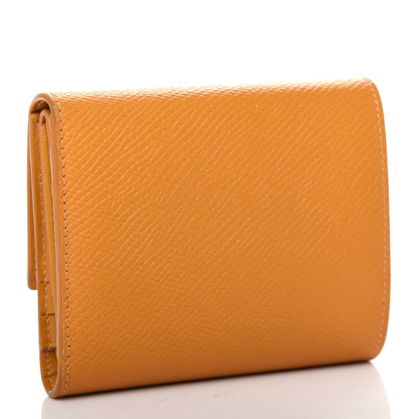 Grained Calfskin Small Multifunction Folded Wallet Safron