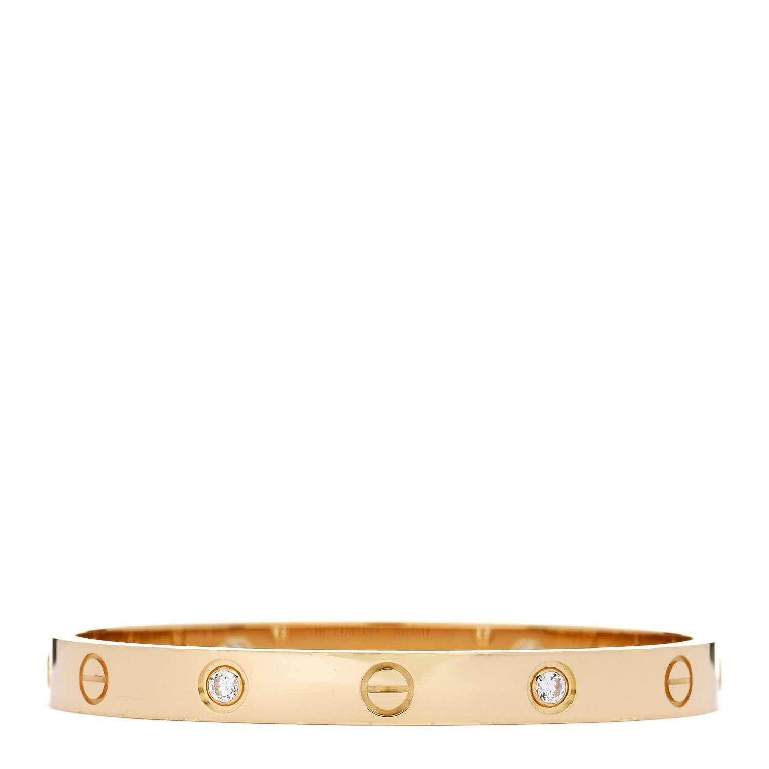 Cartier 18K Yellow Gold 4 Diamond LOVE Bracelet 16 2 of 9