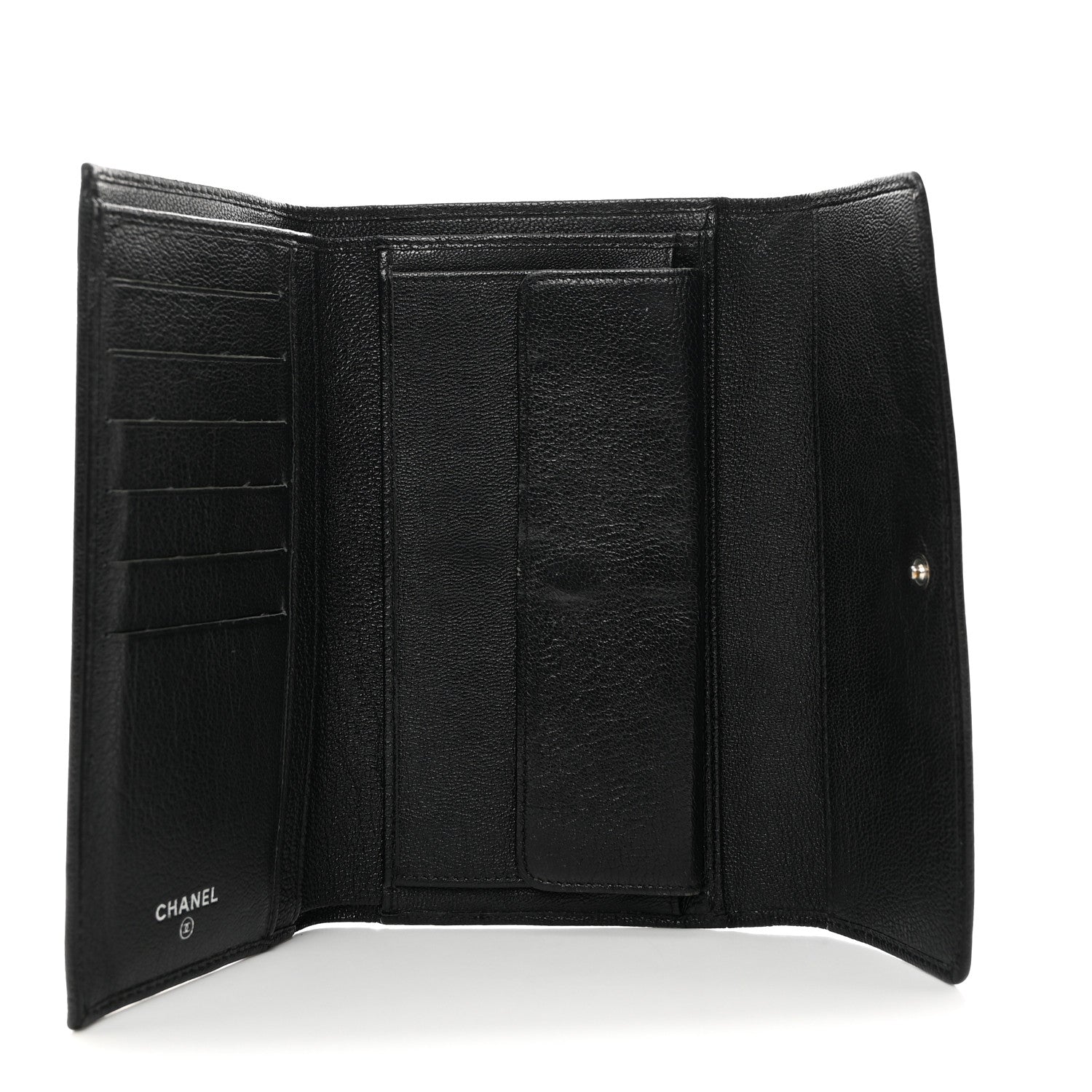 Chanel Goatskin Large Flap Wallet Black 5 of 12