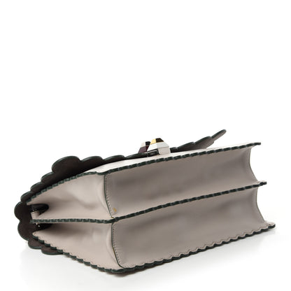 Fendi Vitello Liberty Scalloped Studded Kan I Shoulder Bag Grigio Polvere 5 of 12