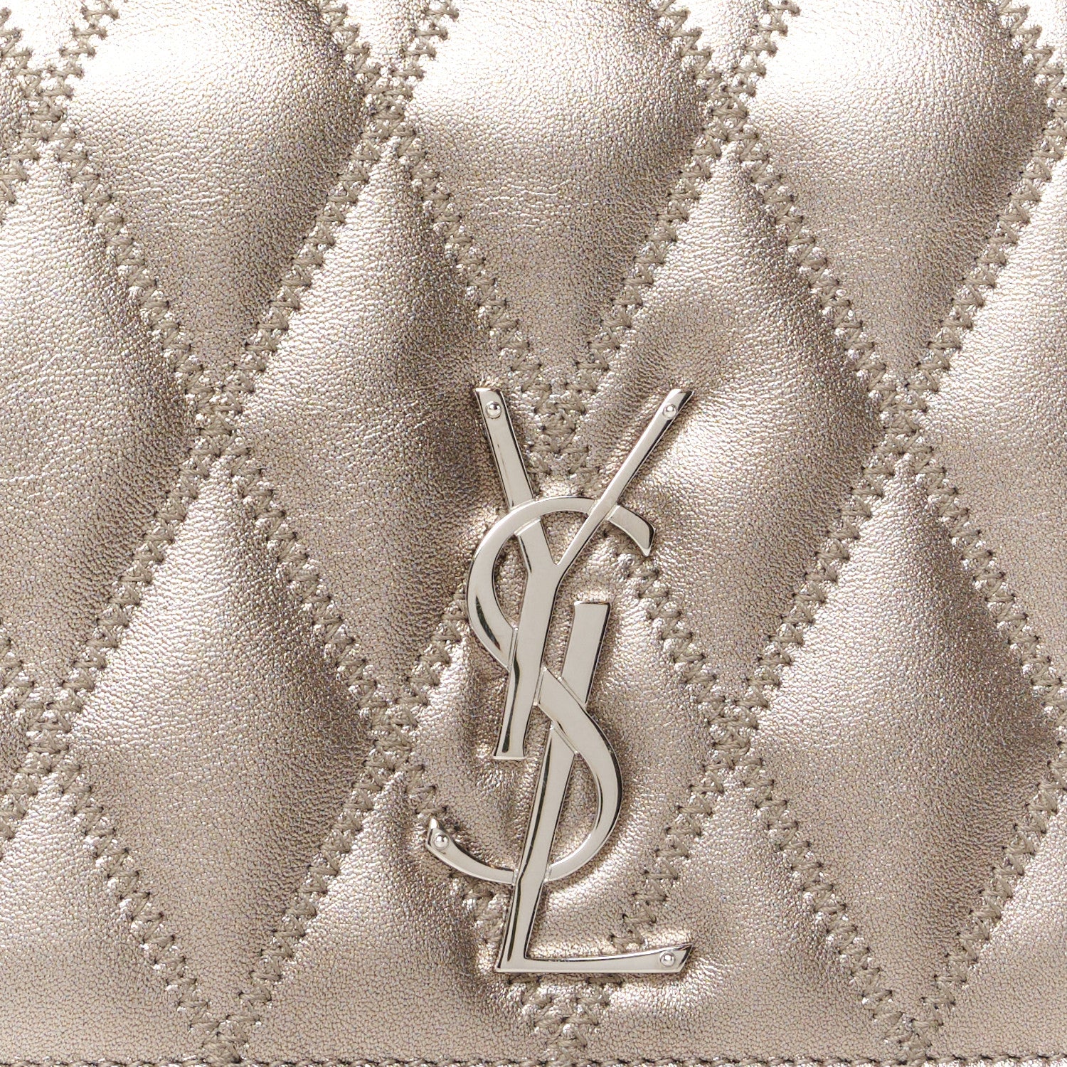 Saint Laurent Metallic Lambskin Diamond Quilted Monogram Angie Chain Bag Pimbo 9 of 11