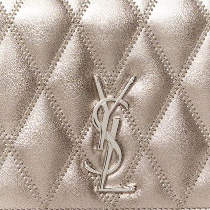 Saint Laurent Metallic Lambskin Diamond Quilted Monogram Angie Chain Bag Pimbo 9 of 11