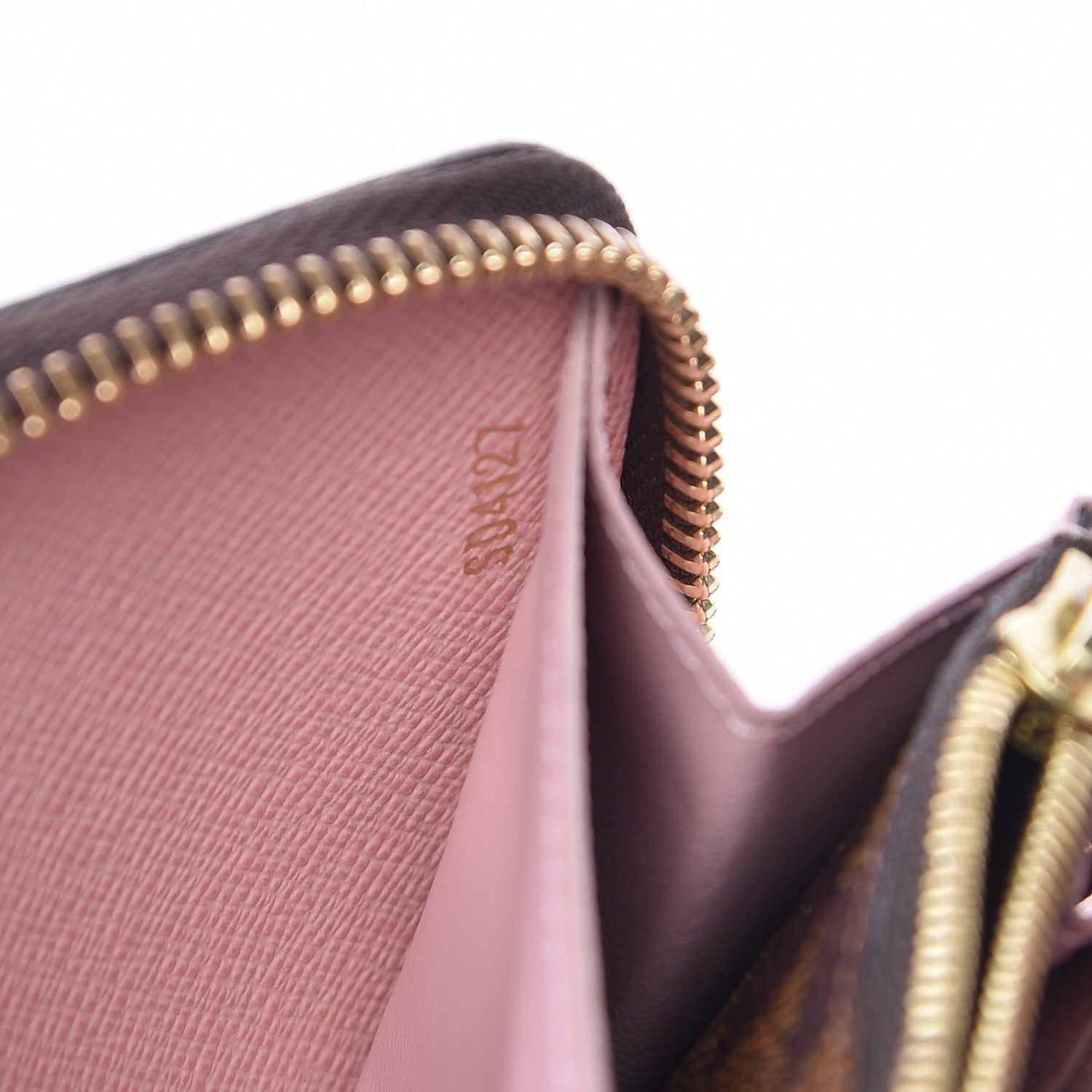 Louis Vuitton Damier Ebene Clemence Wallet Rose Ballerine 7 of 8
