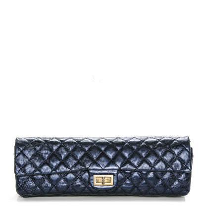 Chanel Metallic Calfskin 2.55 Reissue East West Clutch Blue 1 of 7