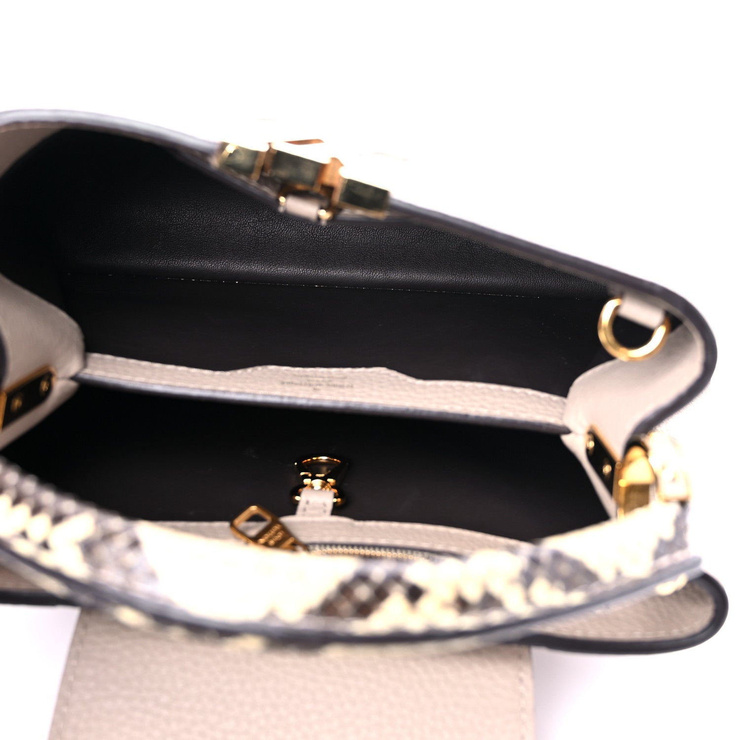Louis Vuitton Taurillon Snakeskin Capucines BB Galet 5 of 9