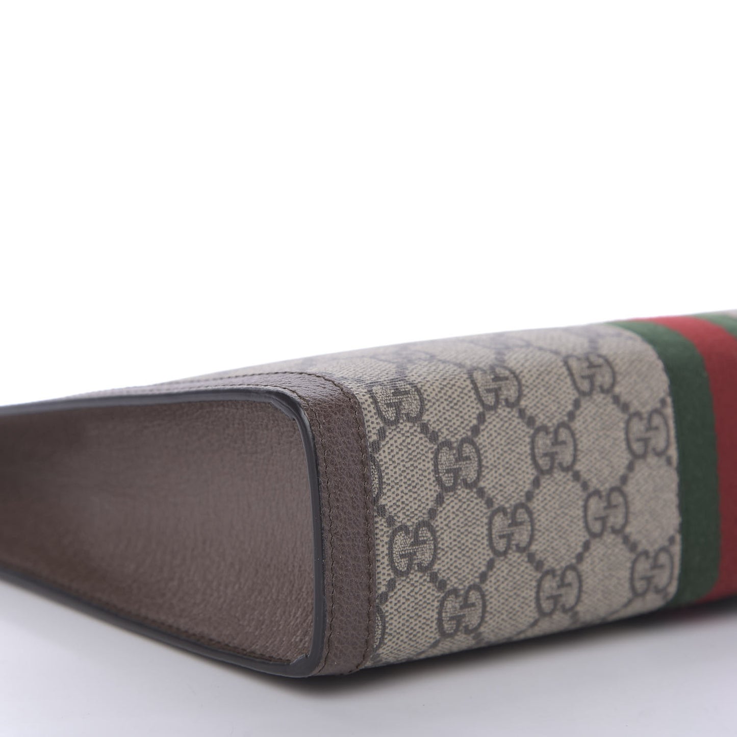 GG Supreme Monogram Web Ophidia Pouch Brown