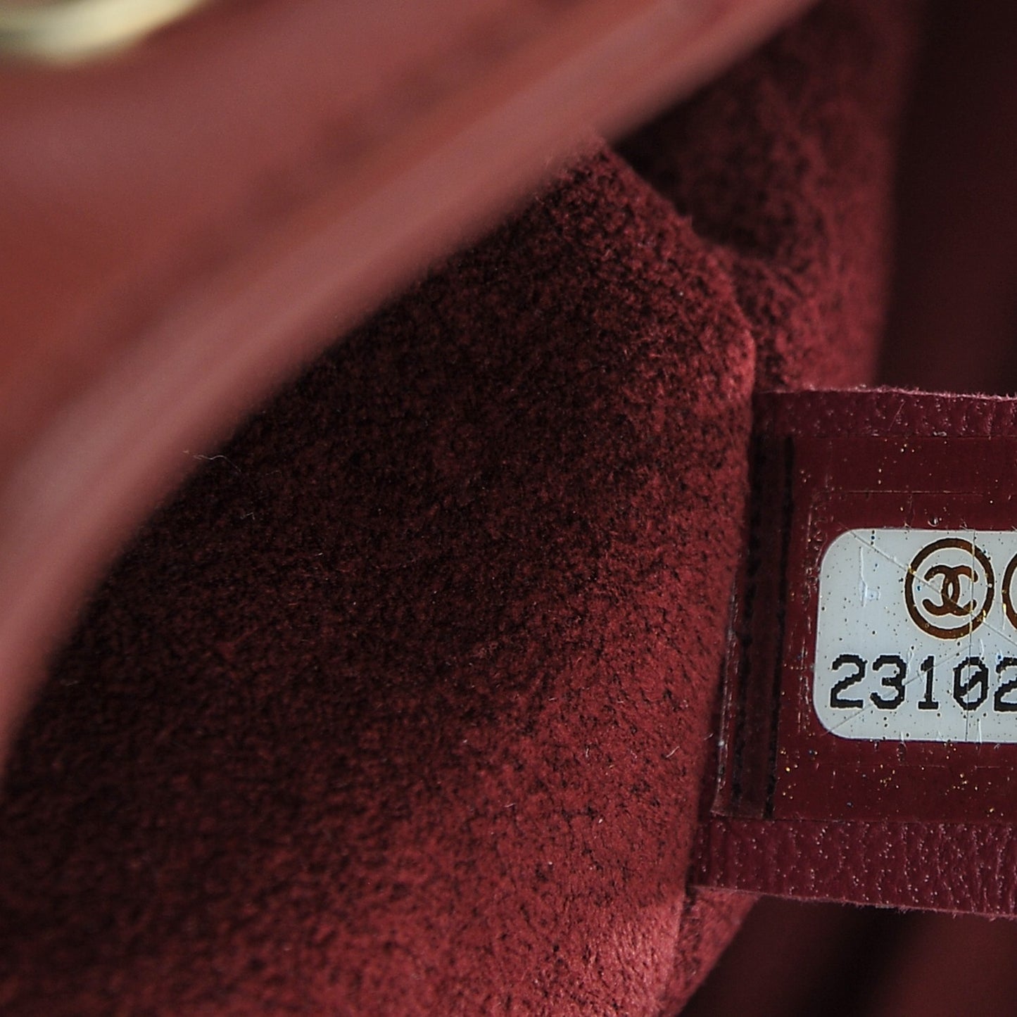 Calfskin Stitched Large Drawstring CC Bag Burgundy