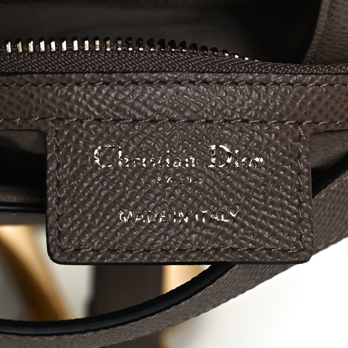 Grained Calfskin Saddle Bag Warm Taupe