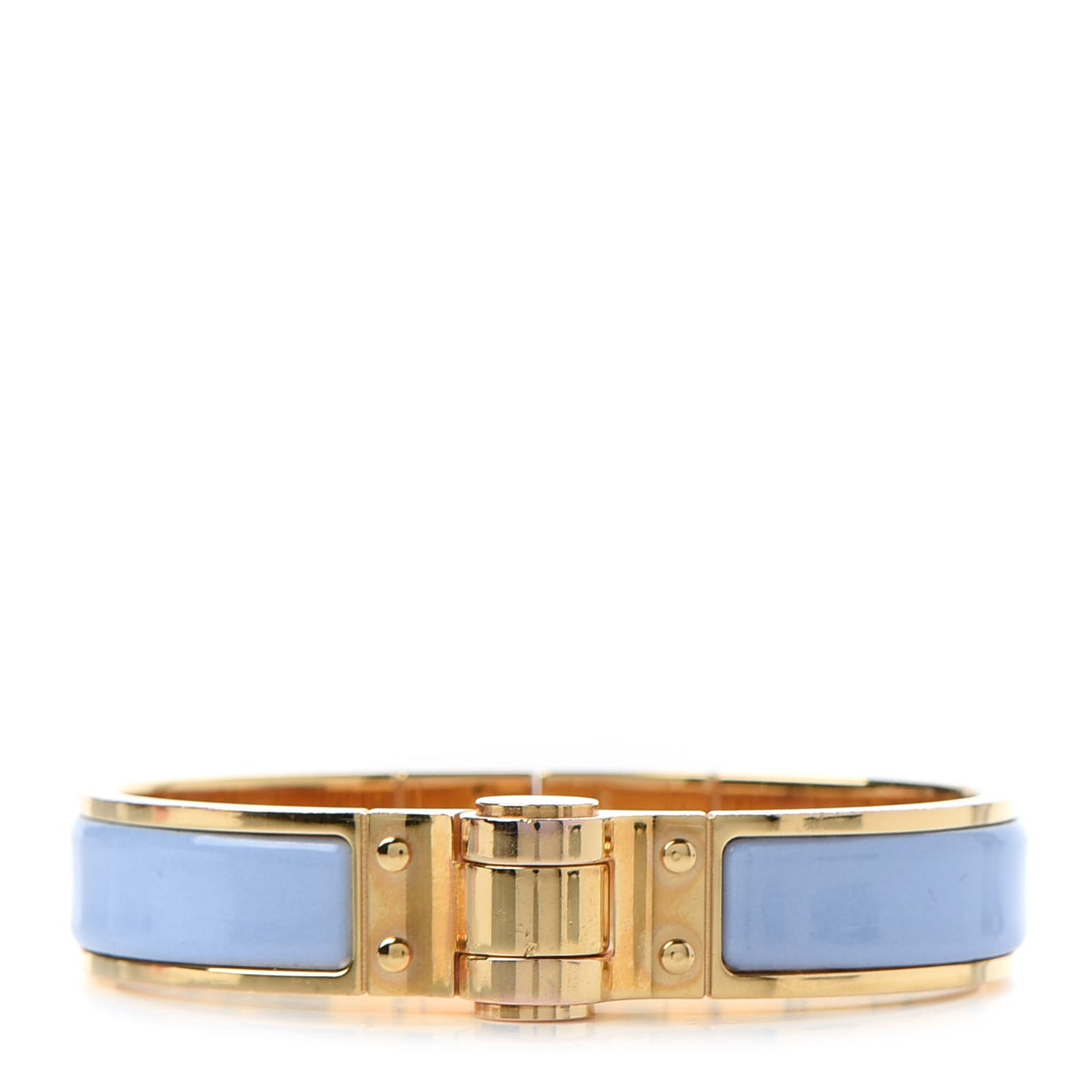 Enamel Charniere Uni Narrow Hinged Bracelet Bleu Lavande