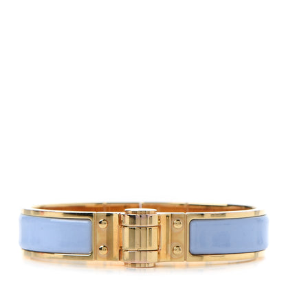 Hermes Enamel Charniere Uni Narrow Hinged Bracelet Bleu Lavande 1 of 5
