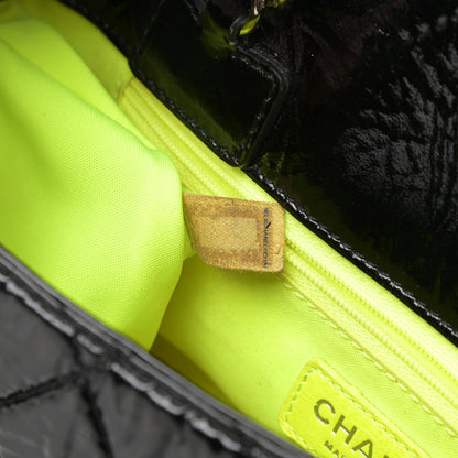 Chanel Patent Quilted Day Glo Flap Bag Black 8 of 12