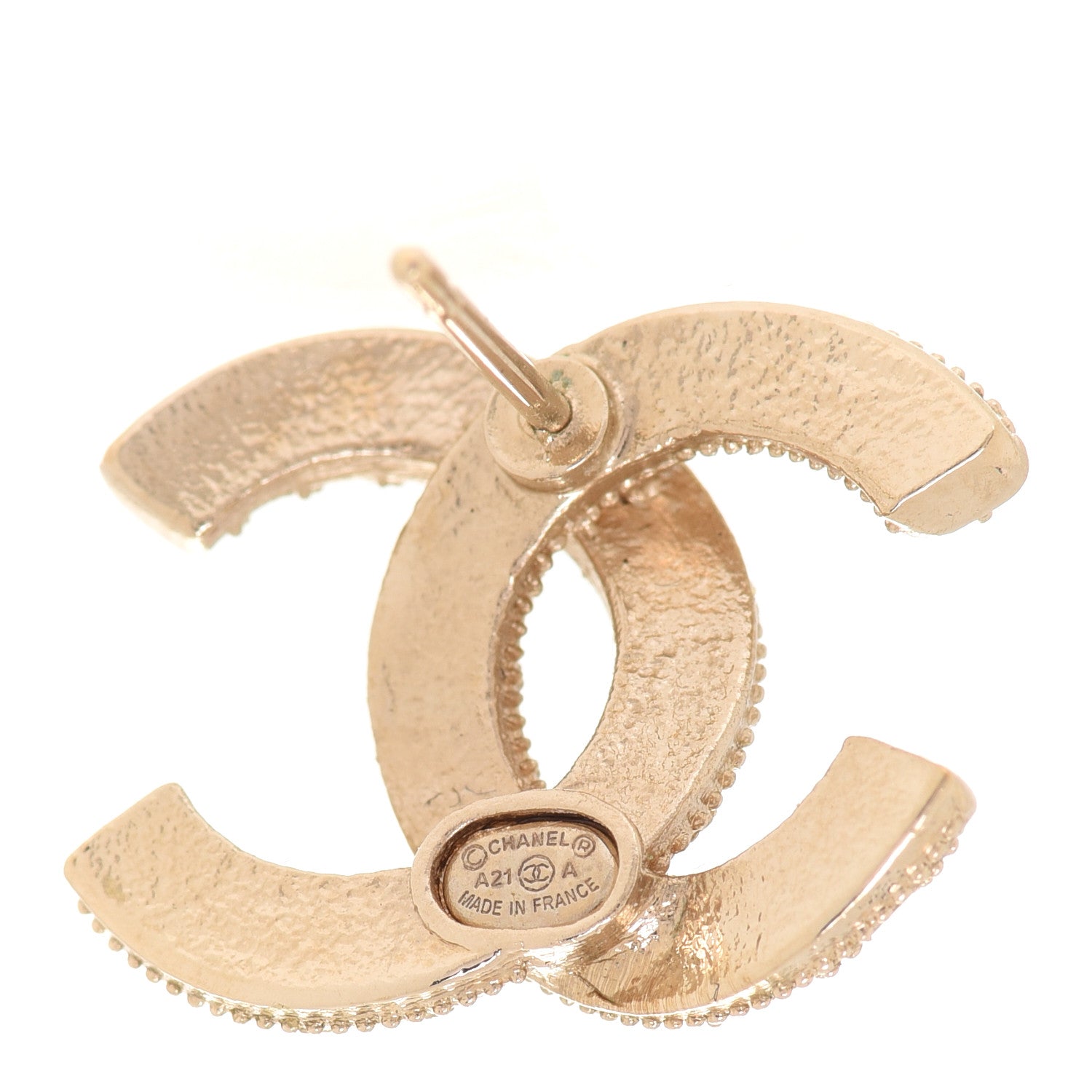 Chanel Pearl Crystal CC Earrings Gold 4 of 5