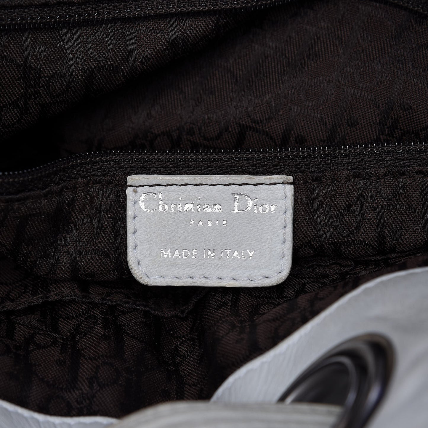 Lambskin Cannage Drawstring Bag White