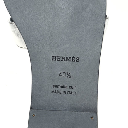 Hermes Metallic Chevre Oran Sandals 40.5 Gris Argente 8 of 10