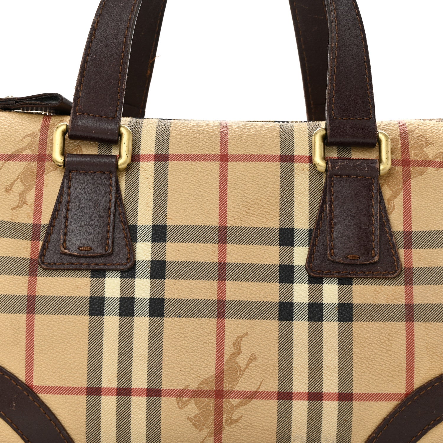 Burberry Haymarket Check Studded Bowler Brown 8 of 16