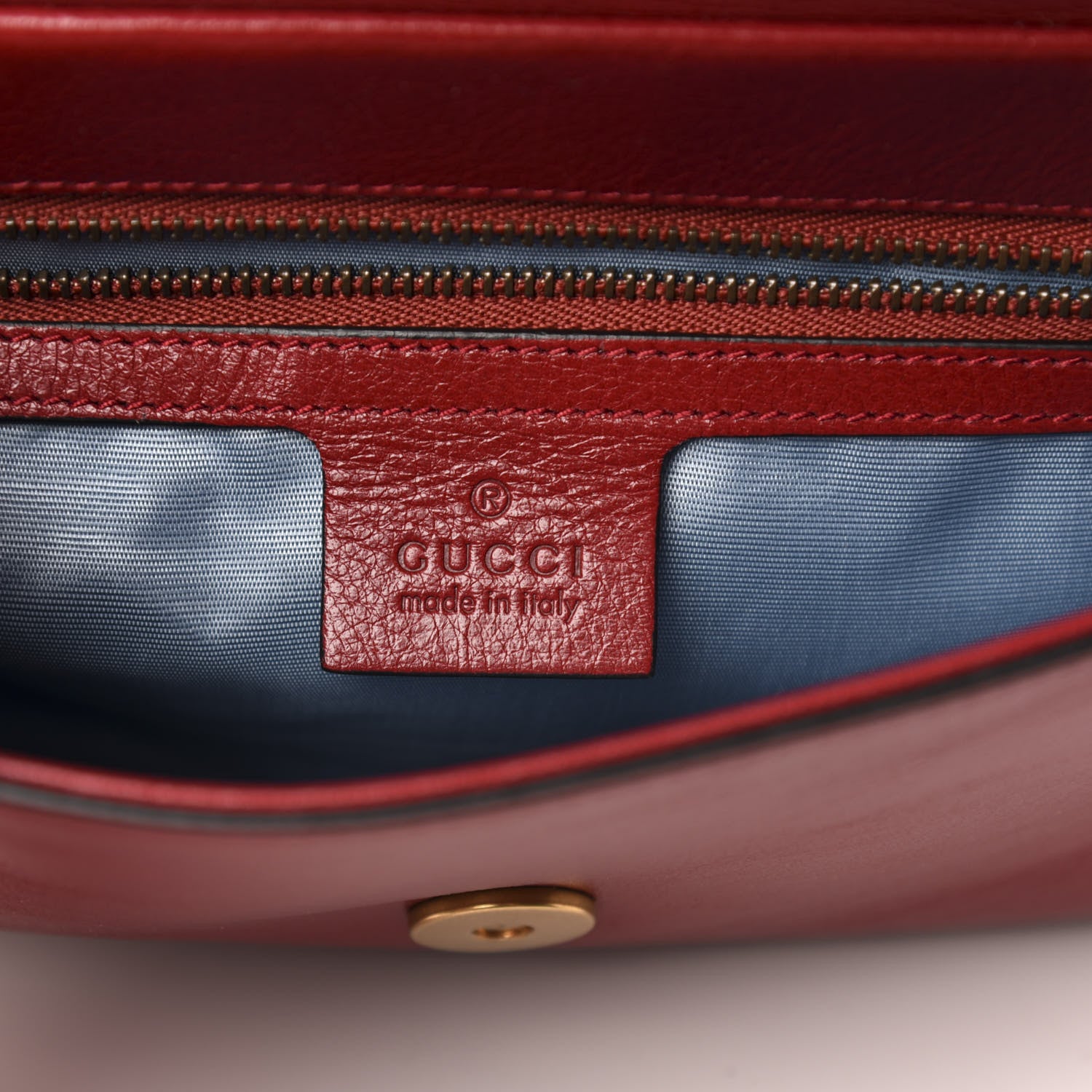 Gucci Calfskin Diagonal GG Medium Thiara Double Envelope Shoulder Bag Black Red 7 of 12