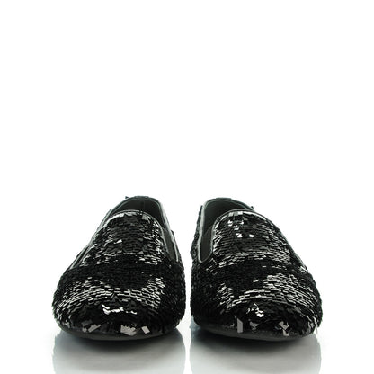 Chanel Sequin CC Loafers 38.5 Black 2 of 9