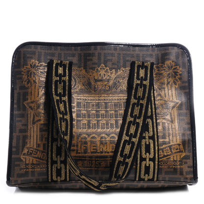 Fendi Zucca Spalmati Graffiti Print Tote Tobacco Gold 1 of 10