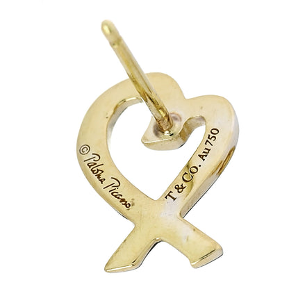 Tiffany 18K Yellow Gold Mini Paloma Picasso Loving Heart Earrings 3 of 4