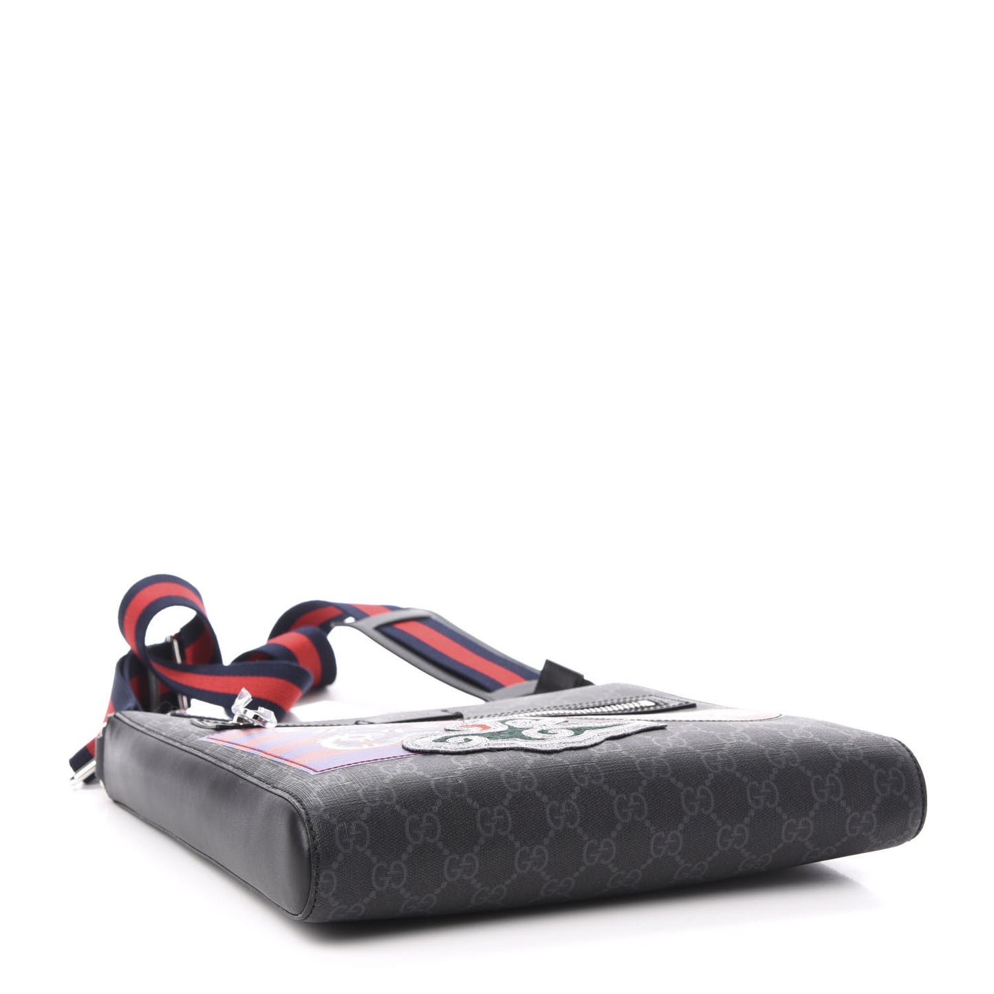 GG Supreme Monogram Night Courrier Flat Messenger Bag Black Multicolor