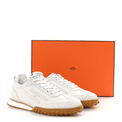 Hermes Nappa Suede Goatskin Jet Sneakers 36.5 White 9 of 9