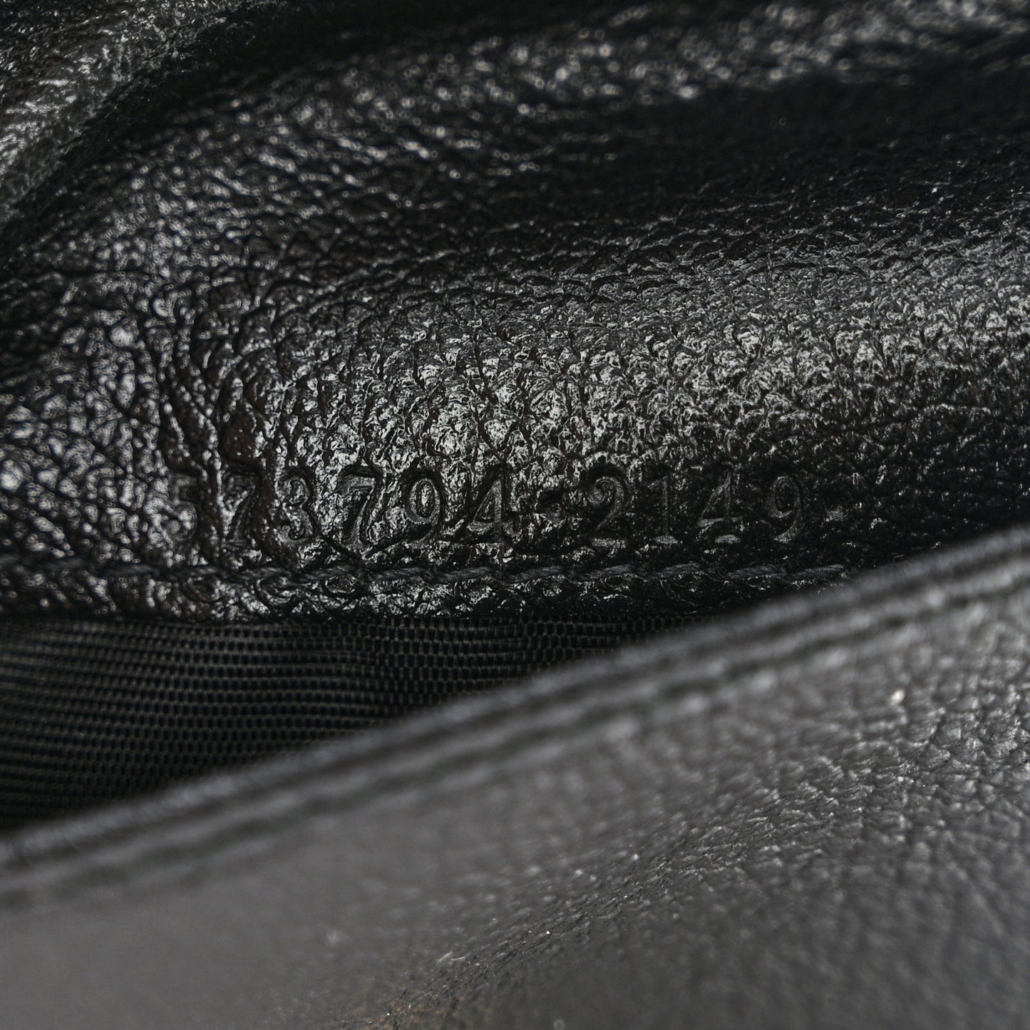 Textured Calfskin Web Rajah Trifold Black