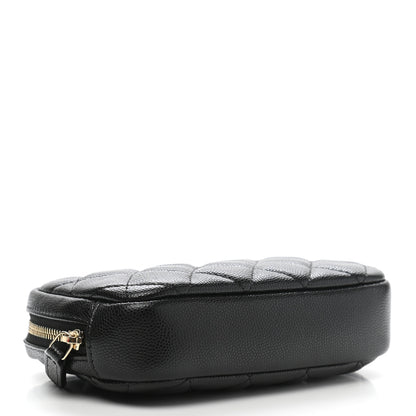 Chanel Caviar Quilted Small Curvy Pouch Cosmetic Case Black 4 of 7