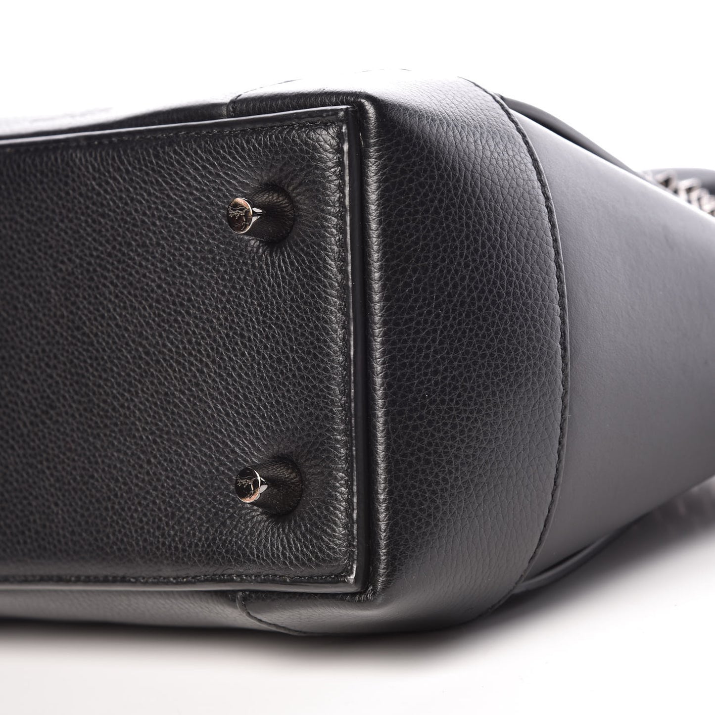 Grained Calfskin Spike Small Eloise Tote Black