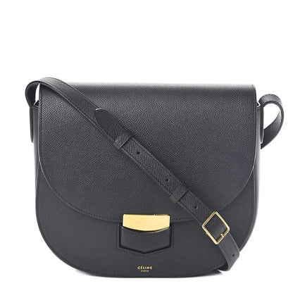 Celine Grained Calfskin Compact Trotteur Black 1 of 8