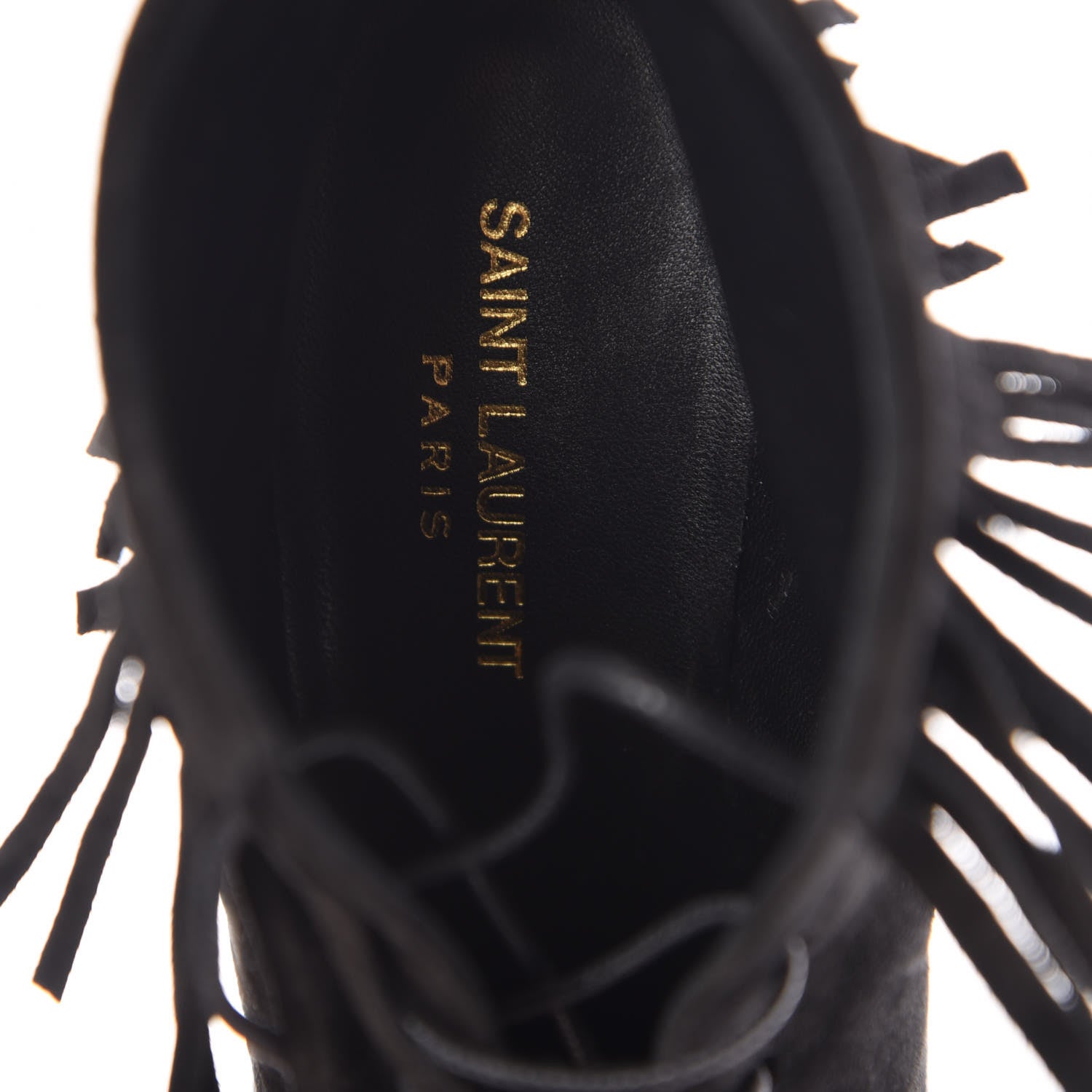 Saint Laurent Suede Fringe Babies Ankle Boots 39 Black 7 of 9