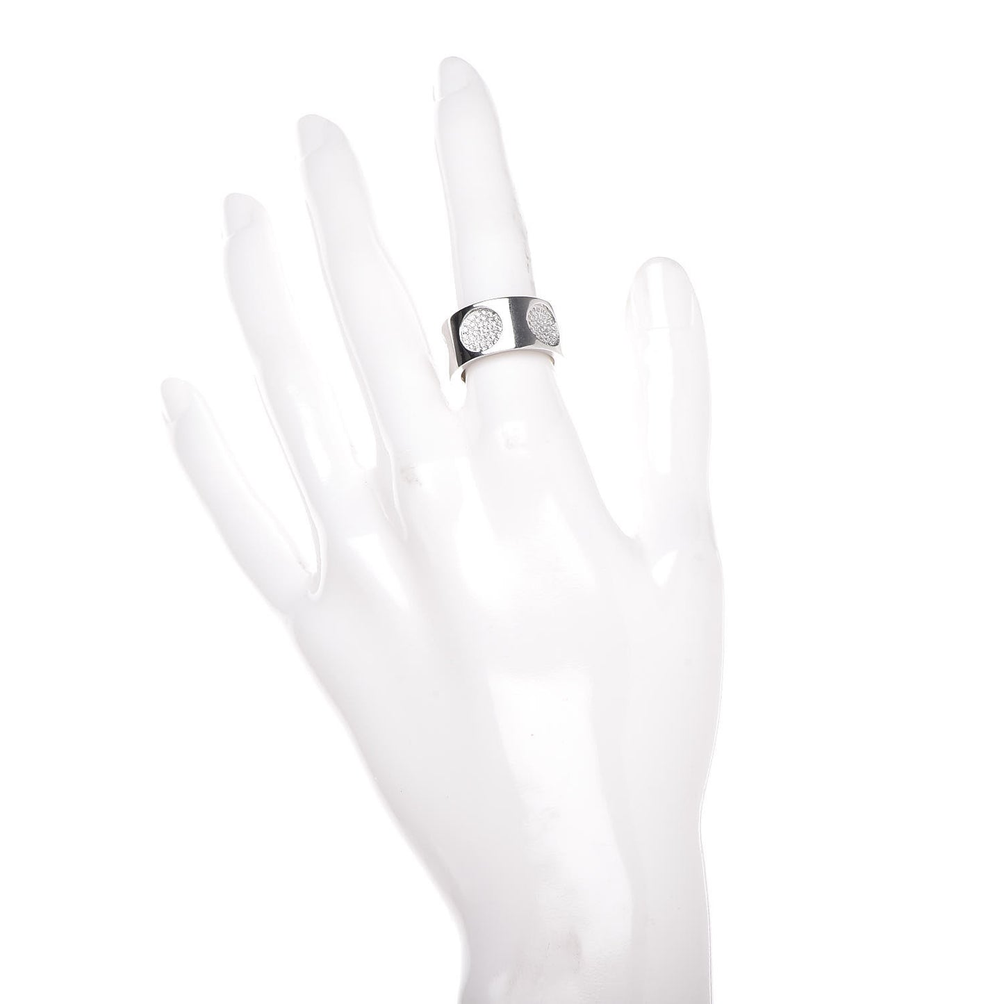 18K White Gold Diamond Empreinte Ring 49 4.75