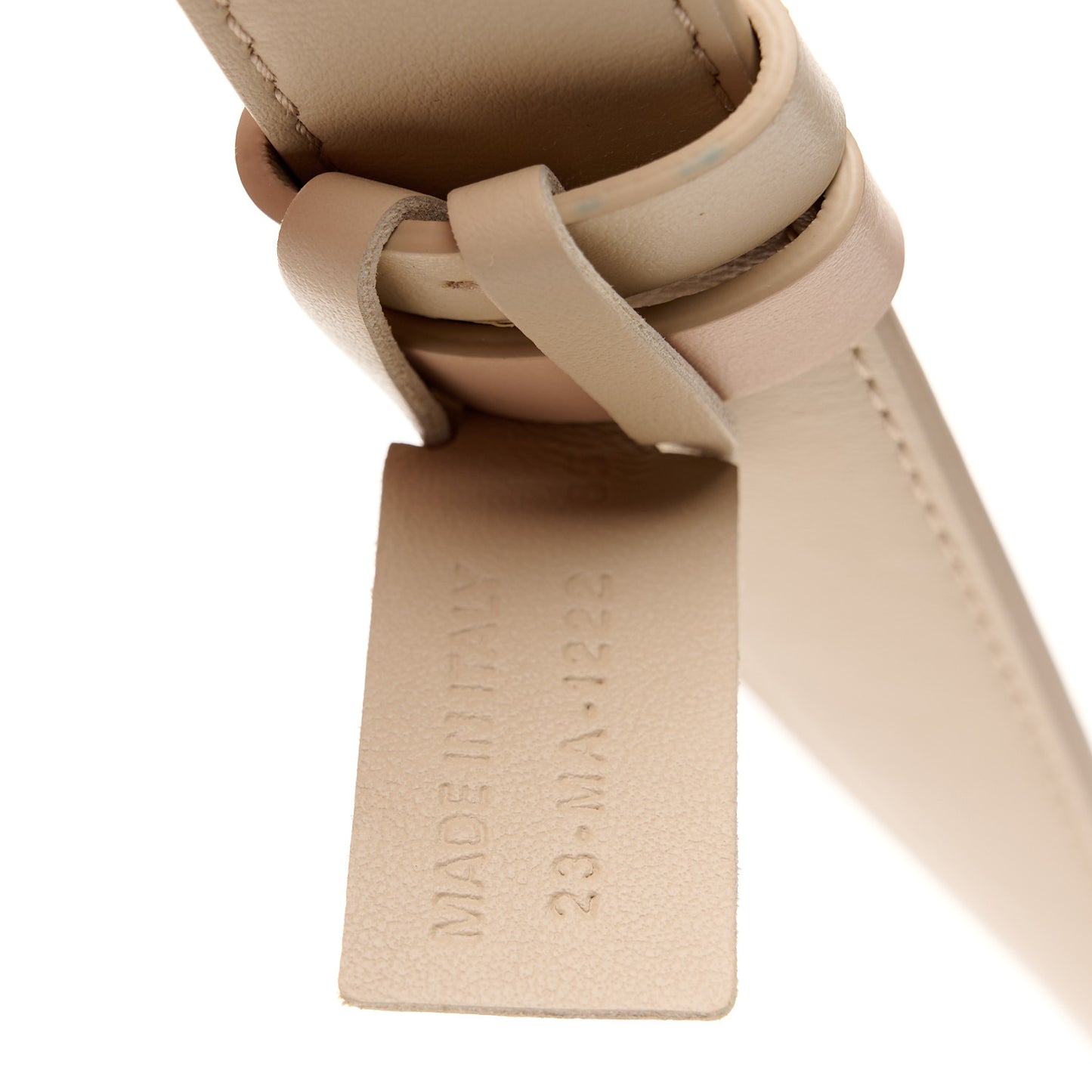 Calfskin D Fence Belt 85 34 Beige
