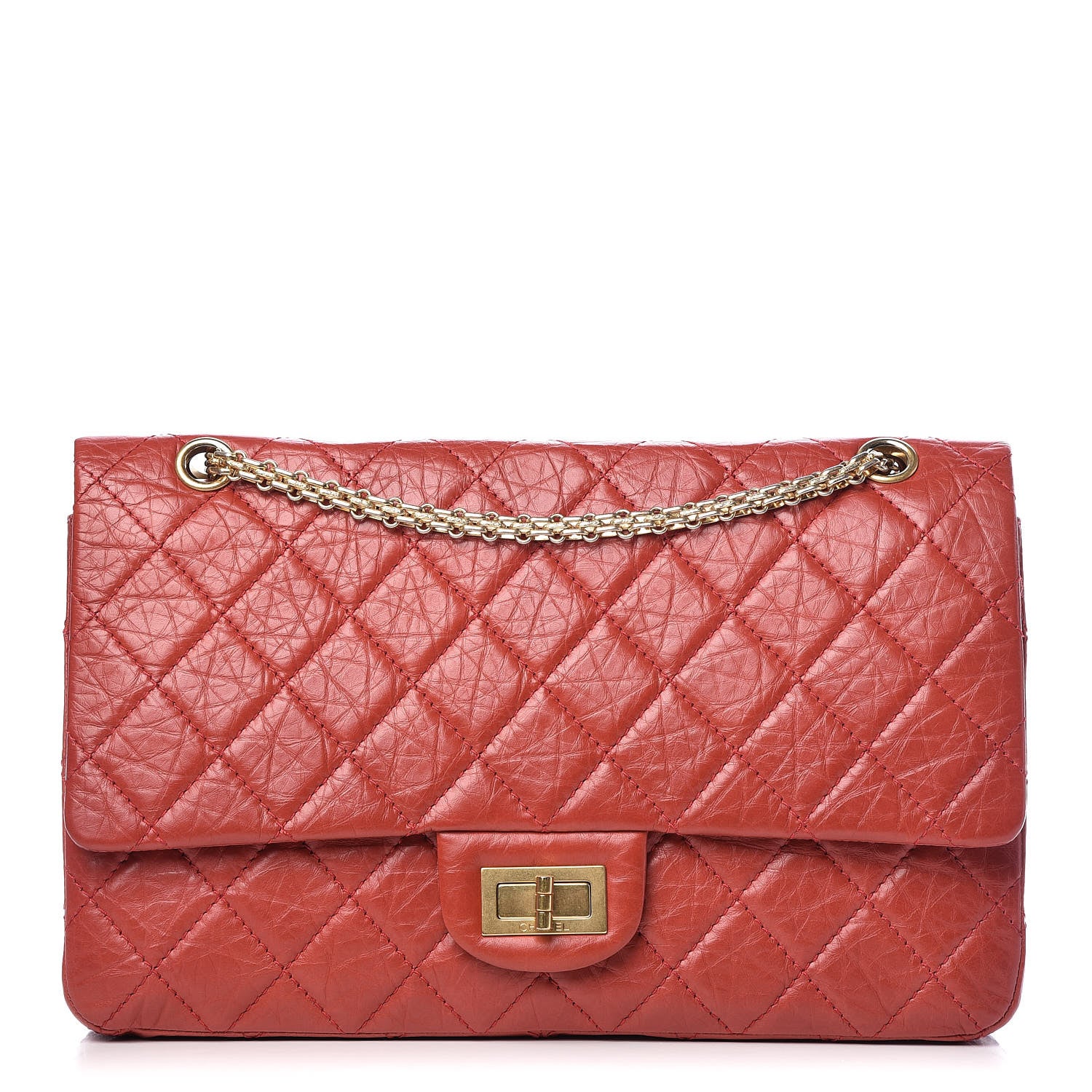 Chanel Aged Calfskin Quilted 2.55 Reissue 227 Flap Red 1 of 12