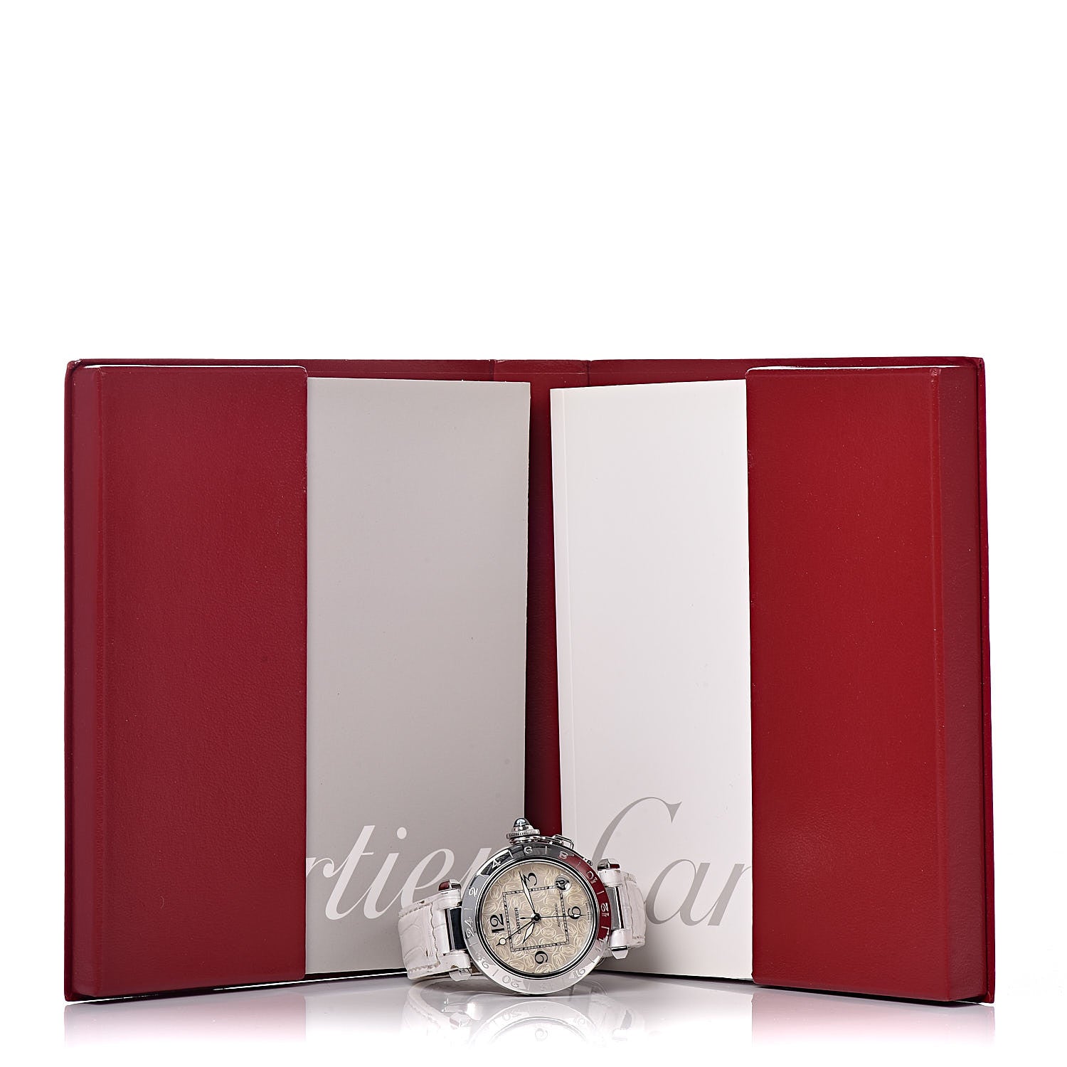 Cartier Stainless Steel Alligator Mother of Pearl 35mm Pasha C Automatic Watch 8 of 8